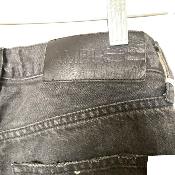 Ambush Denim NWT High Rise Button Fly Relax Fit Pan Black Jeans 28 - Picture 4 of 8